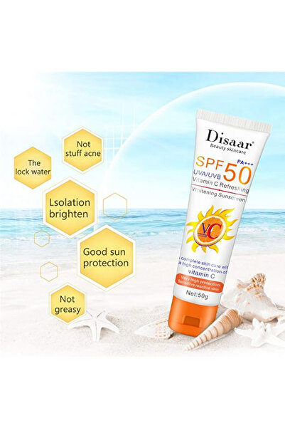 Disaar Organic Vitamin C Sunscreen SPF 50, Oil-Free, Immediate High Protection