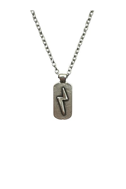 Herşey Nota Lightning Symbol Pendant Model Necklace – Strong, Modern, and Original Design