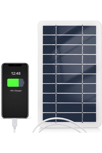 DDF Airofami Portable Solar Charger 2W 5V Waterproof for Camping with Micro USB Plug for Phones, Small F