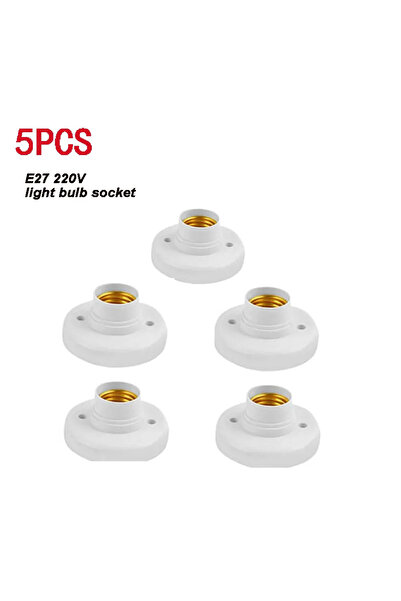 Choice1 قاعدة تثبيت لمبة إضاءة السقف E27، 5 قطع (5-50 قطعة)، لون أبيض وذهبي، ...