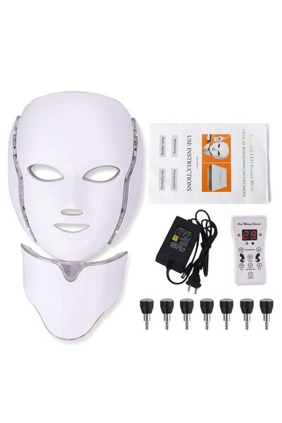 OEM Face and Neck LED Polarized Light Mask for Anti-Aging and Acne Treatment, 7 Colors