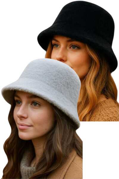 Trenderrs Дамска мека плюшена шапка с регулируема връв, комплект от 2 броя