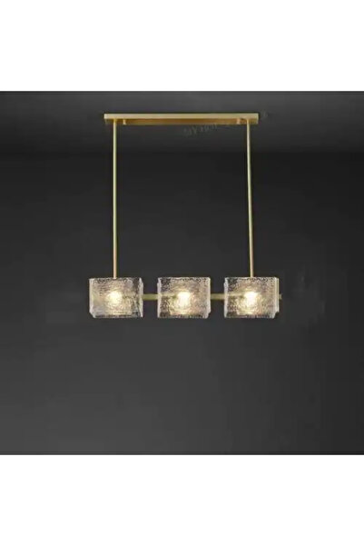 LED CONCEPT LED chandelier with lampshades, gold, linear, 70x21x60, bulb type 6xE14