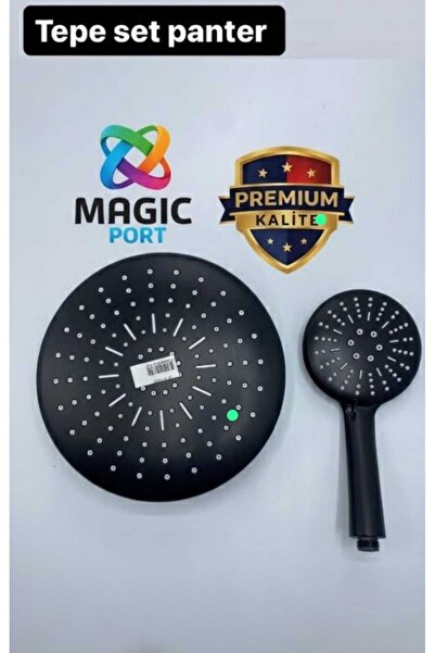 MAGIC PORT TEPE SET PANTER FONKSİYONLU SİYAH Robot Tepe Duş Sistemi Yağmurlam...