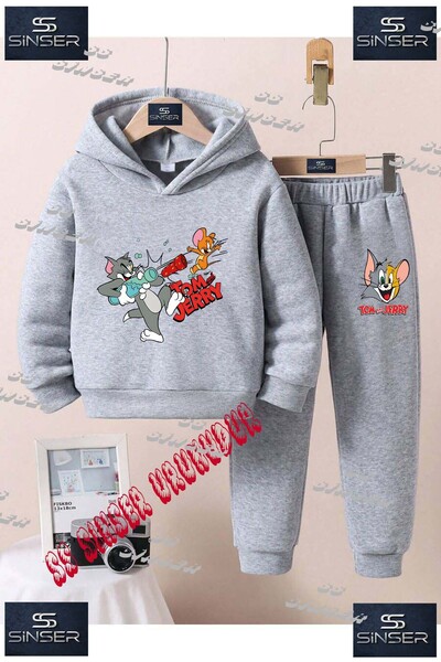 SS SİNSER Set de trening cu hanorac imprimat pentru copii, unisex, cu imprime...