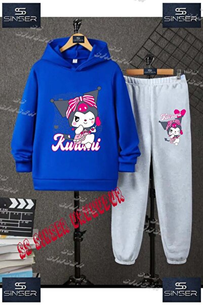 SS SİNSER Children's Unisex Printed Hooded Tracksuit Set with the Text: "Kuro...