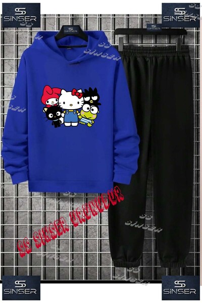 SS SİNSER Children's Unisex "HELLO KITTY MULTI" Special Printed Hooded Tracks...