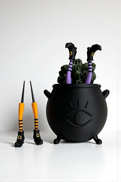 tredblock Cadı Bacağı Kek Pasta ve Saksı Süsü Saksı Dekoru Bahçe Dekoru