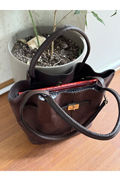 Bagnest Жіноча сумка через плече з замком спереду, деталізована замшева