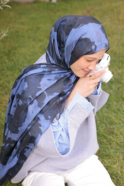 Modakaşmir Watercolor Abstract Pattern Bamboo Shawl