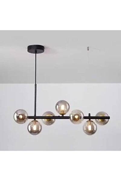 LED CONCEPT LED chandelier with lampshades, black, linear, 70x30x80, bulb type 7xG9