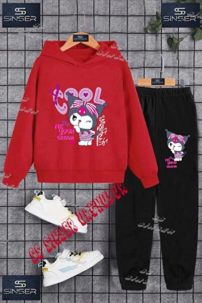 SS SİNSER Dječji unisex komplet trenerke sa kapuljačom i printom "KUROMI COOL...
