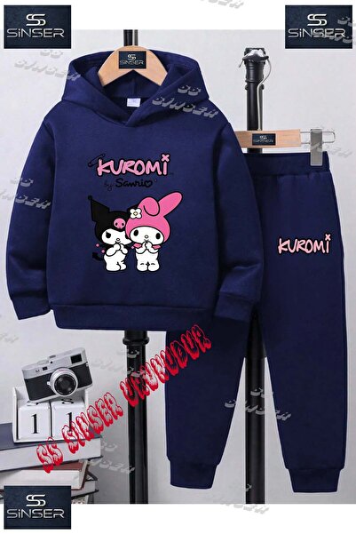 SS SİNSER Детски унисекс комплект с качулка и принт „KUROMI 2PIECE WITH PRINT”