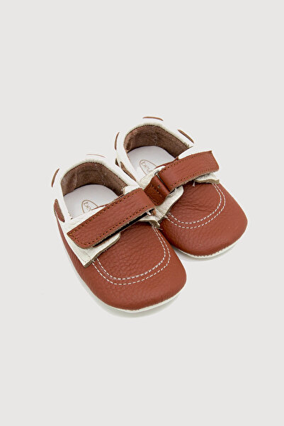 Beybium Genuine Leather Easy to Wear Elastic Baby Boy First Step Shoes Tan