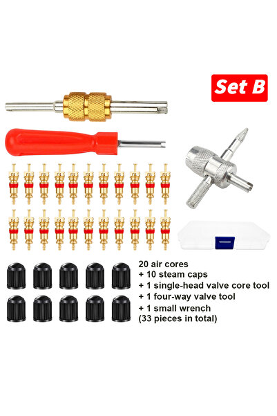 Choice Set B Car Bicycle Slotted Handle Tire Valve Stem Core Remover Screwdriver Tire Repair Install Tool K