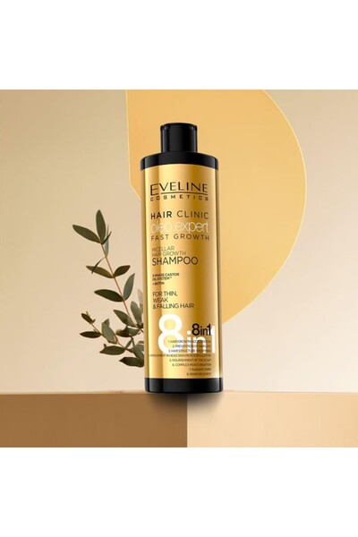 Eveline Eveline 8 in 1 Castor Oil Shampoo for Hair Growth - 400ml