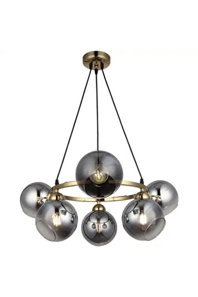 LED CONCEPT Lustra LED cu abajururi, neagra, rotunda, 70x70x78, tip bec 6xE27