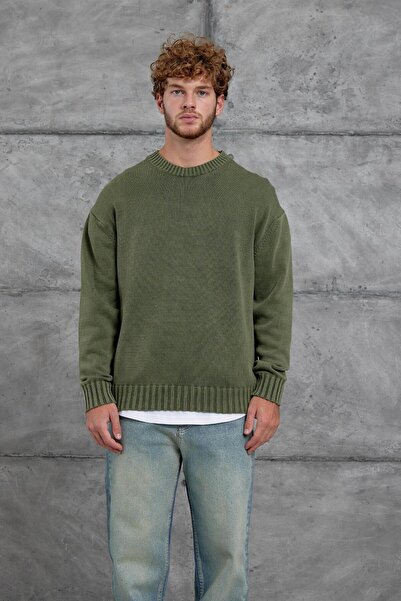 NOMARC Πράσινο 251 oversized Πλεκτά Πλεκτά Είδη Ρούχων