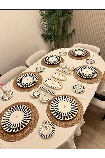 PONCİKPAZAR 38 Parça Pink Candy Kahvaltı Pasta ve Servis Takımı **PORSELEN SERİ