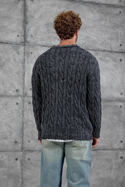 NOMARC Smoked Mrk Knit Detailed Oversized Knitwear Sweater
