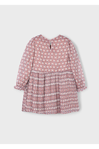 MAYORAL Kız Çocuk Pembe Tül Elbise (4-10 Yaş) – Çiçek Desenli, Pamuk Astarlı, Kurdele Detaylı