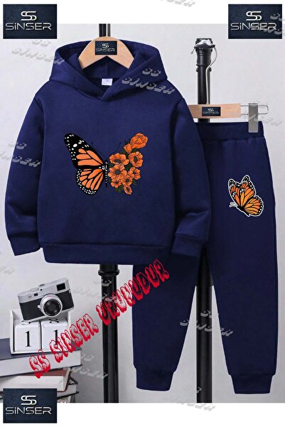 SS SİNSER Children's Unisex Custom Printed Hooded Tracksuit Set with the Desi...
