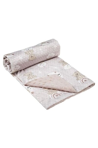 SyaMAG Soft blanket with two faces, for babies, cloud and bear model, 90x80 cm