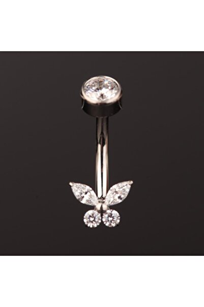 Rupen Kraft Yüksek Kalite G23 Titanium Zirkon Taşlı Kelebek Titanyum Göbek Pi...