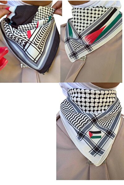 ALDAYER 3 Eșarfe cu tematică PALESTINA 50x50