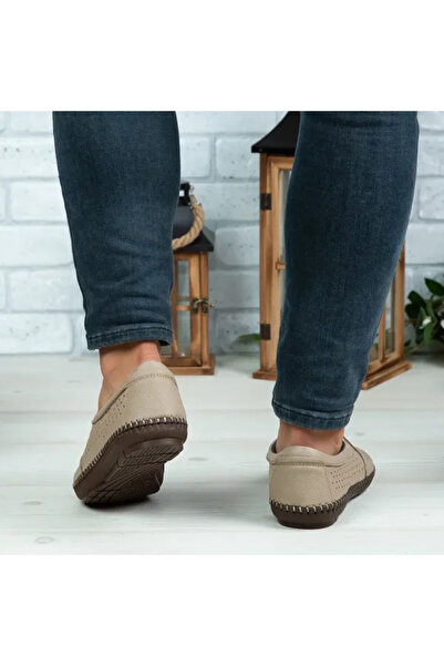 Piello Perforated genuine leather loafers, Cream