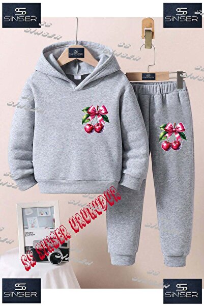 SS SİNSER Παιδικό Unisex Σετ Φόρμας με Κουκούλα με Ειδική Στάμπα "CHERRY GREE...