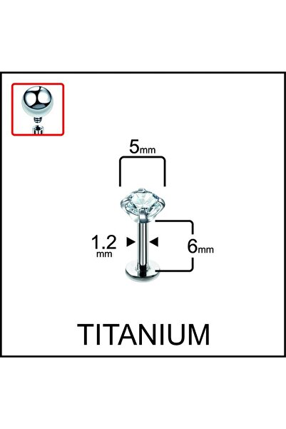 Rupen Kraft Yüksek Kalite G23 Titanyum Pırlanta Modeli Dudak Kıkırdak Helix Tragus Titanium Piercing