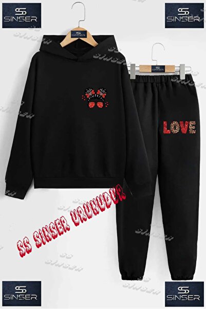 SS SİNSER Children's Unisex'Girl Gzlk Leopard Dsn Sol Ust' Custom Printed Hoo...