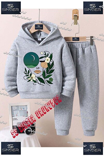 SS SİNSER Children's Unisex Custom Printed Hooded Tracksuit Set with the Desi...