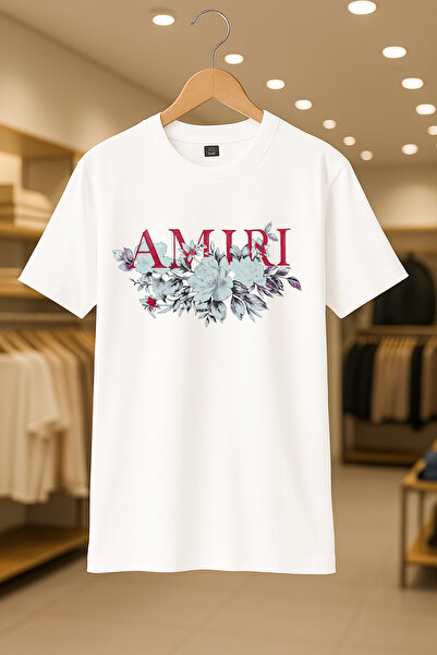 FEEL STYLE Футболка з квітковим принтом великого розміру унісекс 100% бавовна дихаюча товста тканина