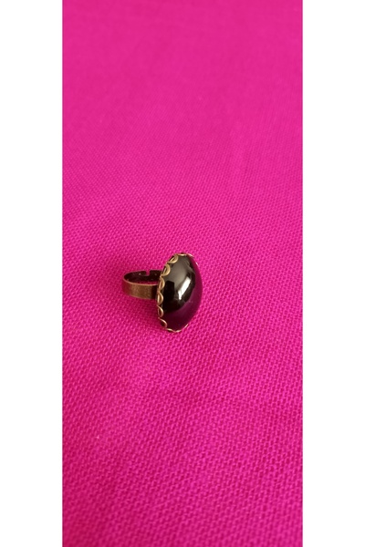 Nurtakı خاتم نحاسي قابل للتعديل مرصع بالحجر