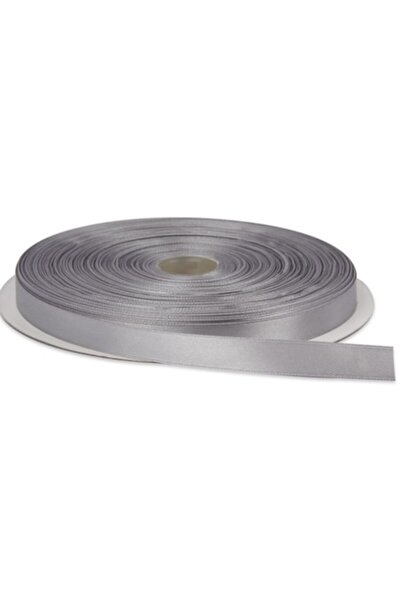 OEM Satin Ribbon, Set of 5 Pieces, 1 cm Width, Gray Color, 22-meter Roll
