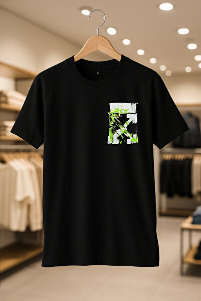 SELF CONTROL Μπλουζάκι Off-White Corrupt Printed Oversize Unisex 100% βαμβακερό που αναπνέει από χοντρό ύφασμα