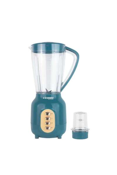 Stargold خلاط ومطحنة ستارجولد 2 في 1، وعاء غير قابل للكسر سعة 1.5 لتر، محرك نحاسي بقوة 450 واط مع 3 سرعات