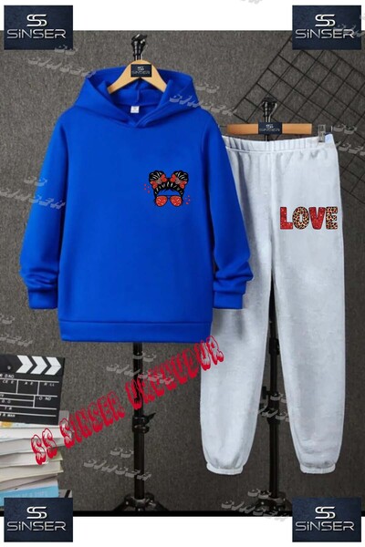 SS SİNSER Children's Unisex'Girl Gzlk Leopard Dsn Sol Ust' Custom Printed Hoo...
