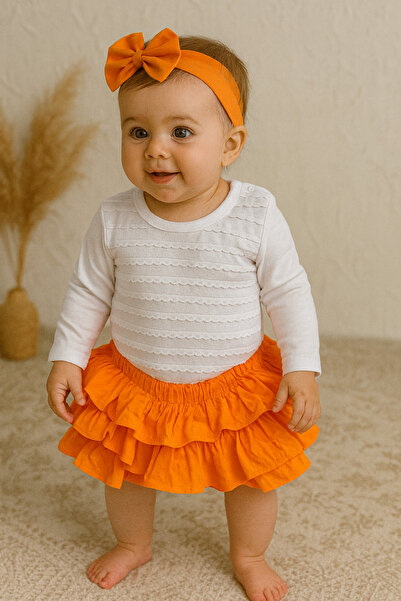 Mini Kids Baby قم بارتداء تنورة قصيرة ذات كشكشة للفتيات الصغيرات مع باندانا