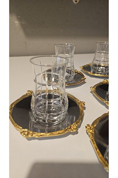 Keopsantique home 6-Person Silver Gold Detailed Tea Set