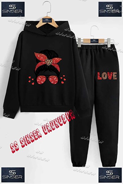 SS SİNSER Children's Unisex Custom Printed Hooded Tracksuit Set with Glasses ...
