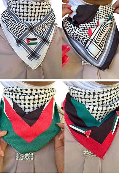 ALDAYER 4 Eșarfe cu tematică PALESTINA 50x50