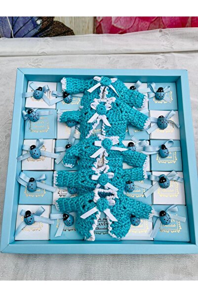 Lavin Çikolata 25 Adetli Turkuaz Renkli Hırkalı Bebek Çikolata