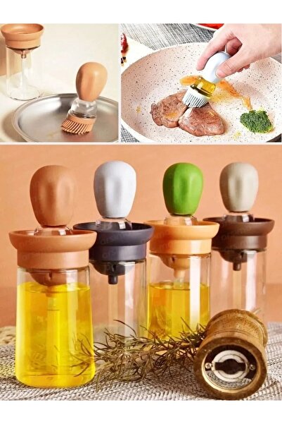 Tasarım Evi وعاء زيت من السيليكون لصلصة الزيت وفرشاة البيض مع وعاء زيت وفرشاة...