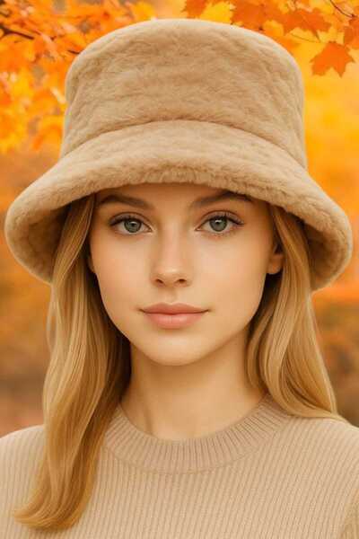 Trenderrs Women's Adjustable Plush Bucket Hat