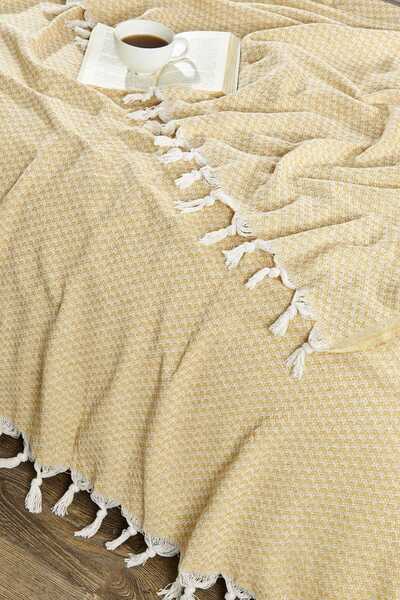 merland benvecocuk Double Bed Cover Yelda Yellow 200 X 230 cm