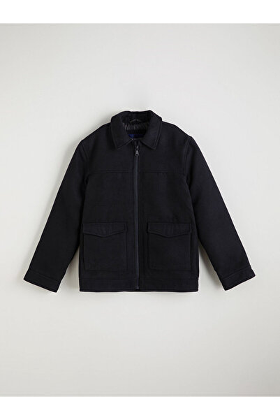 LC Waikiki Navy Blue Boy's Cashmere Coat