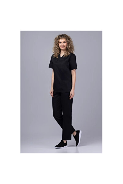 OEM Дамски медицински костюм DER KLASSIK, блуза и панталон, черен